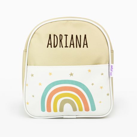 Mochila Arcoirís Mipipo personalizada nombre ALBA